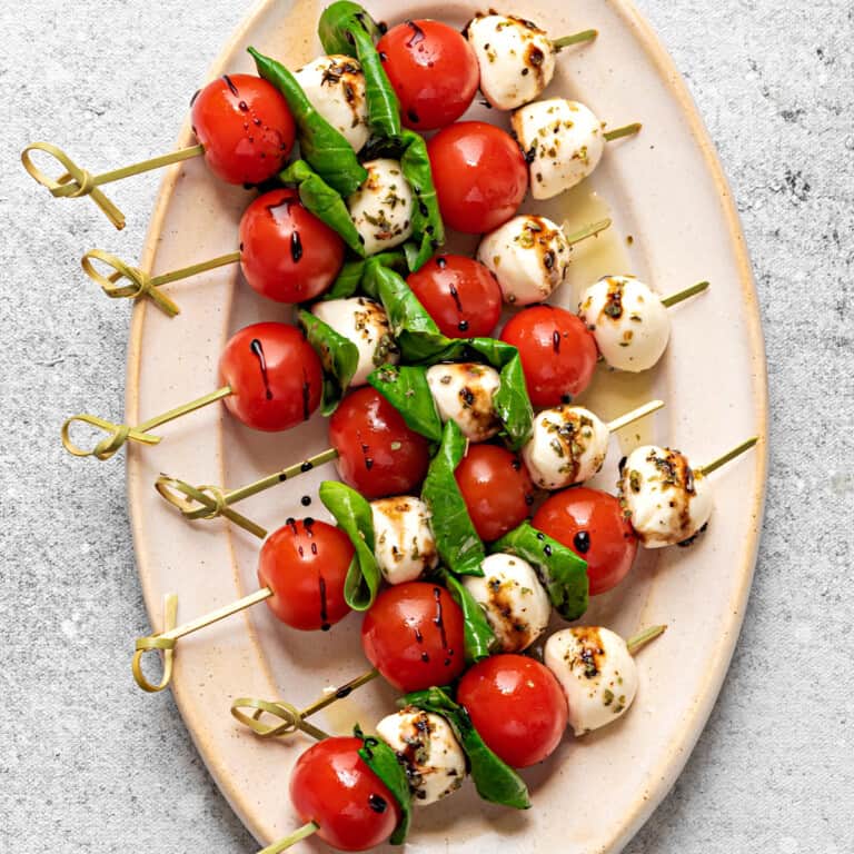 Caprese Skewers Cubes N Juliennes