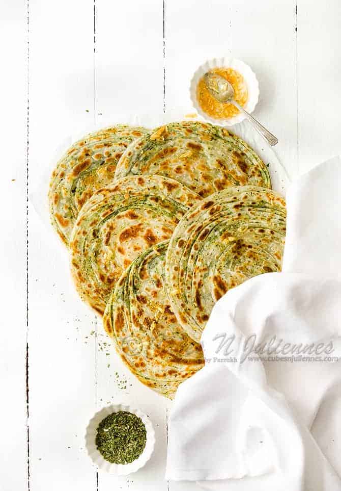 Pudina Lachha Paratha  Pudina Paratha Recipe (Mint Paratha