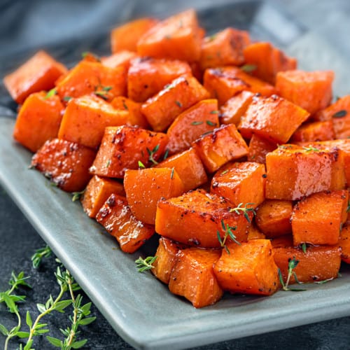 Roasted Sweet Potatoes (Video) - Cubes N Juliennes