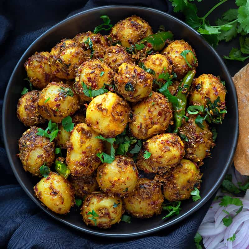 Jeera Aloo Recipe (Cumin Potatoes) - Cubes N Juliennes