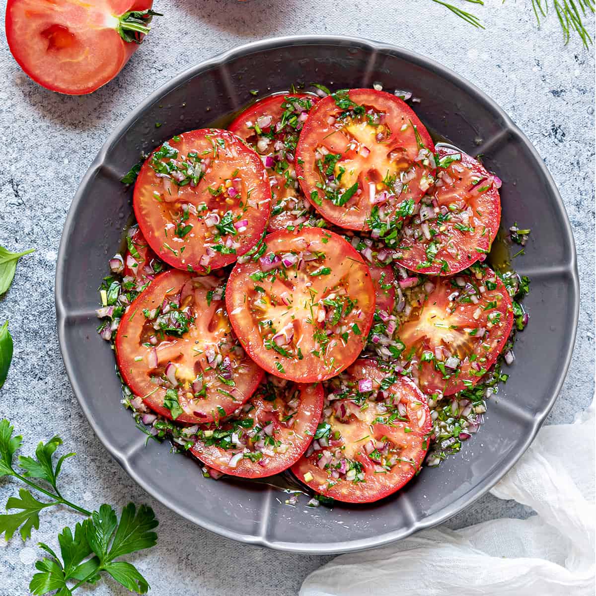 Marinated Heirloom Tomatoes - Two Cloves Kitchen