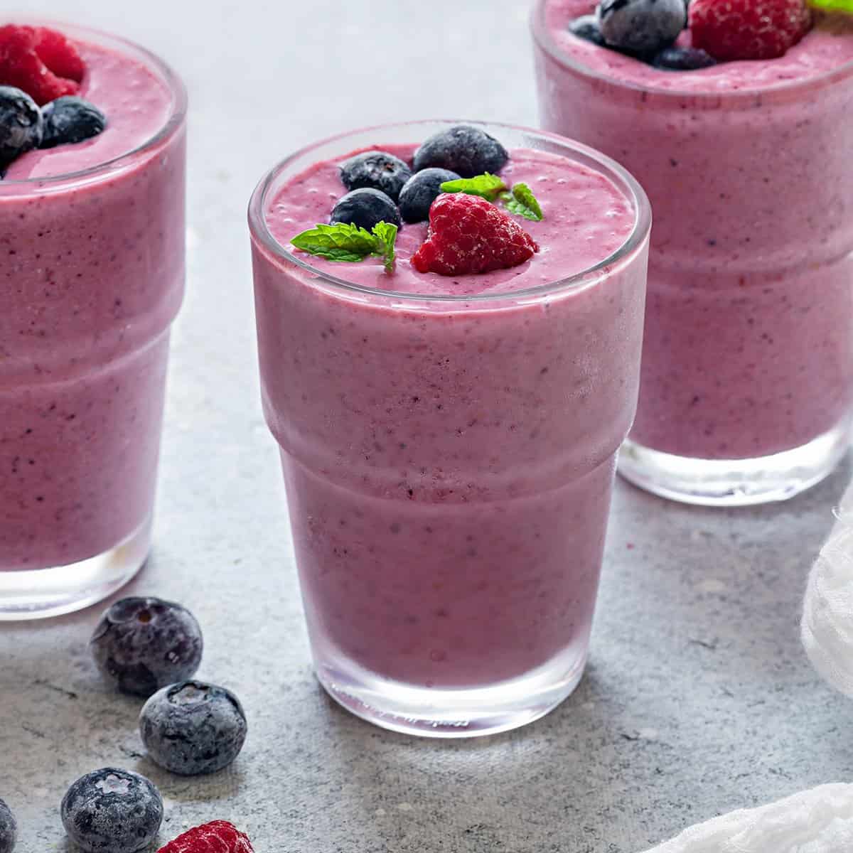 Mixed Berry Smoothie Recipe with Mint - Plant-Based on a Budget